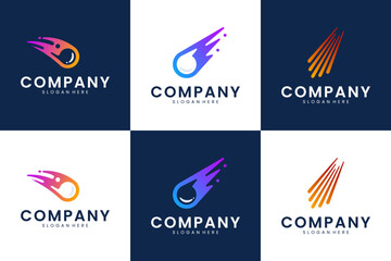 asteroid movement logo collection, astronomy science , logo design template. © dhulpikir
