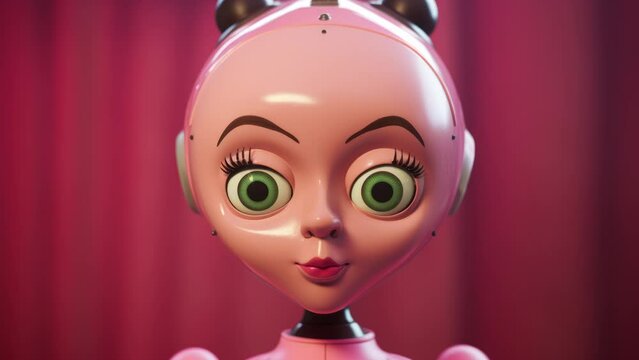 sequence of cute female robots