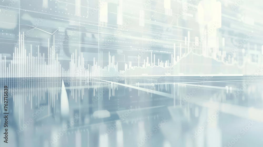 Poster Abstract financial graphs on futuristic interface