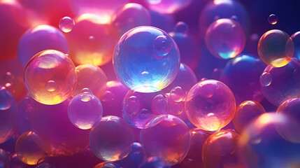 Colorful spheres on bright pastel background