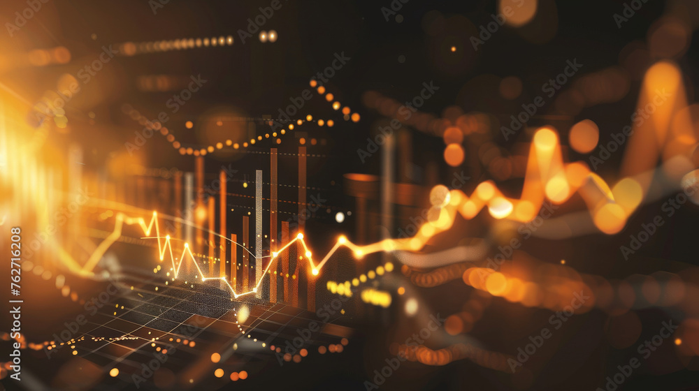 Aufkleber abstract financial data visualization on dark background