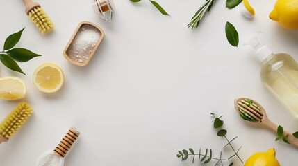 A collection of eco-friendly natural cleaning products