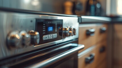 A side view of a modern oven equipped with microwave mode