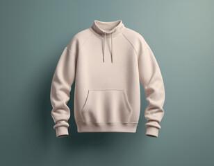 A stylish white sweatshirt floats in space