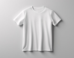 Photo of a white T-shirt lying on a white background