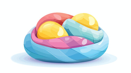 3d beanbag baby toy icon vector render colorful pla - obrazy, fototapety, plakaty