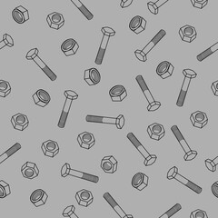 Vector seamless pattern with hand draw tools. Mininalism, cartoon style