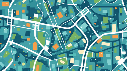 Abstract city map seamless pattern. flat vector ill