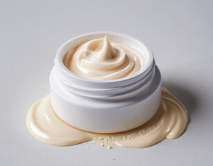 Aesthetic mockup of cosmetic cream in a jar, studio shot