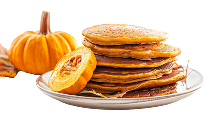 Gourmet Pancakes with Pumpkin Isolated on Transparent Background
