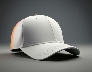 White stylish cap on a white background, 3D render