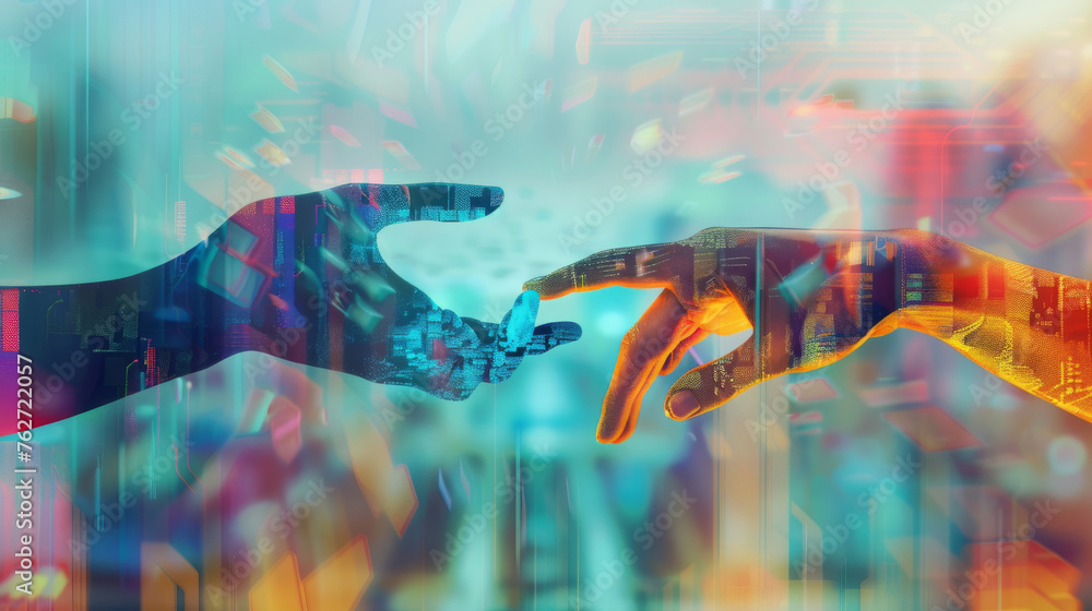 Poster digital transformation and human-ai interaction concept