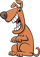 cartoon happy brown dog comic animal character