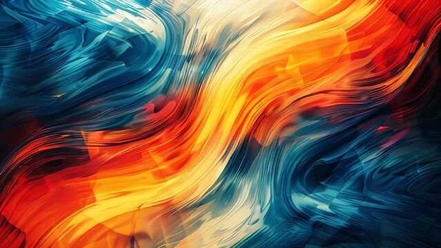 abstract background with smooth lines in orange, red and blue colors