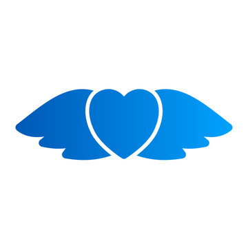 This is the Heart Wings icon from the Love and Celebration icon collection with an solid gradient