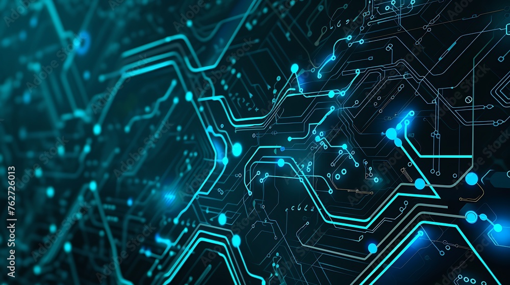Poster tech essentials: close-up of computer circuit board, perfect for technology projects
