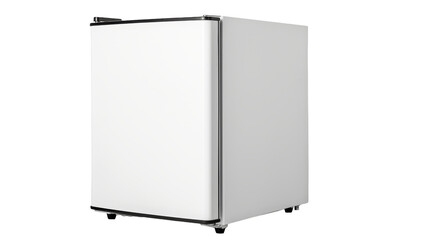 White refrigerator freezer stands tall on a white wall
