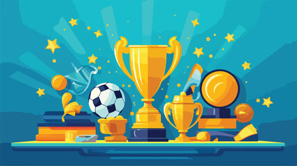 Awards and trophy background. Reward items for spor