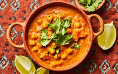 chickpea curry, photo, A vibrant and appetizing photo of a delicious chickpea curry, with the chickpeas, stock food photos, stock images, life stock, stock photos, blog, food blogs, viral