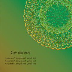 Round with arabic, oriental, indian, ethnic motiv. Traditional ornament, mandala