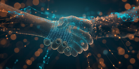 Professional Networking Connection Image - Two People Shaking Hands - obrazy, fototapety, plakaty