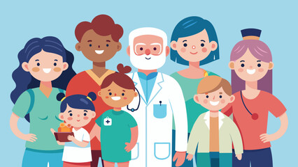 doctors pediatrician vector illustration