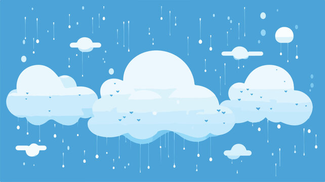 Background with clouds and rain. Stylized image of