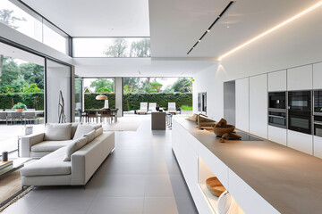 Fototapeta premium A minimalist interior design featuring clean lines