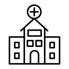 Hospital Line Icon