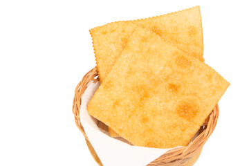 Pastel de Feira crocante brasileira traditional pastry fried street food isolated png