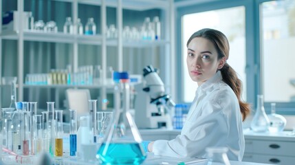 Fototapeta premium Innovation in dermatological treatment skin health drugs and molecular research