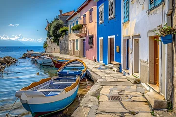 Rollo A charming seaside town with pastel-colored buildings © Daniel
