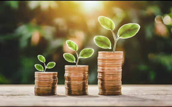 ESG concept of environmental, social, and governance.ESG small tree on stack coins idea for esg investment sustainable organizational development. account the environment, stock photos
