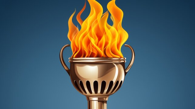 Stylized illustration of a burning olympic torch, symbolizing the tradition and spirit of the games