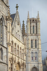 Fototapeta na wymiar details of Saint Bavo's Cathedral, medieval, Ghent