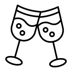 Obraz premium Champagne Line Icon
