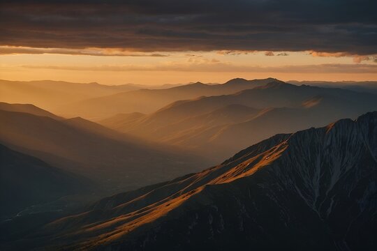 sunset in the mountains