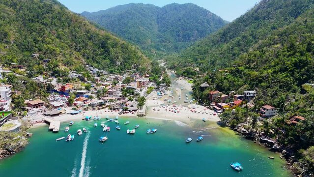 Panoramic View of Boca de Tomatlan Beach, Puerto Vallarta, Mexico