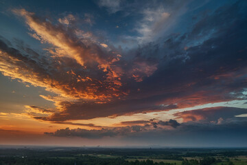 Fototapeta na wymiar high resolution Beatiful sky with comolus clouds
