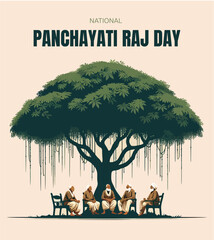 National Panchayati Raj Day  - obrazy, fototapety, plakaty