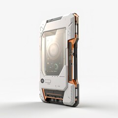 Next-Generation Smartphone with Neon Holographic Interface and Rugged Design