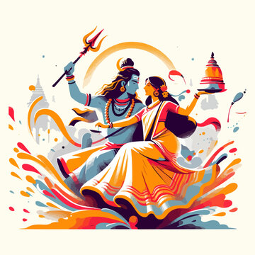 Sihv parvati mahashivratri, lord shiva illustration 