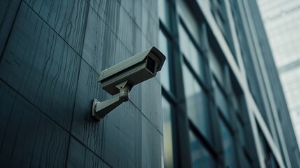 Closed circuit camera on a building for security