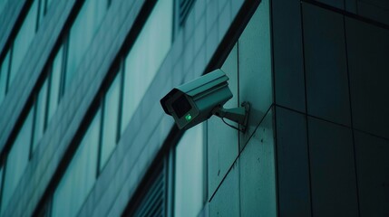 Closed circuit camera on a building for security