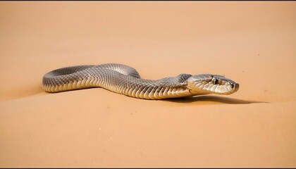 A Cobra Slithering Through A Sandy Desert Upscaled 2