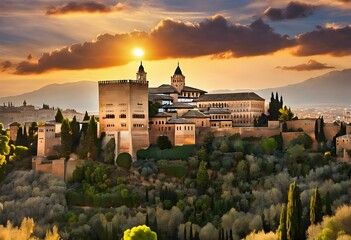 A view of the Alhambra in Spain - obrazy, fototapety, plakaty