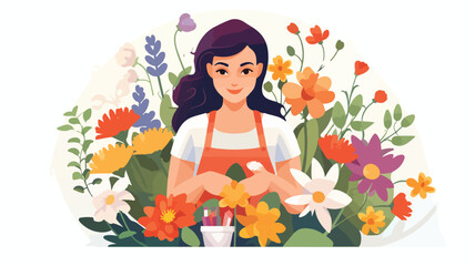 Beauty florist vector icon design template Flat vec