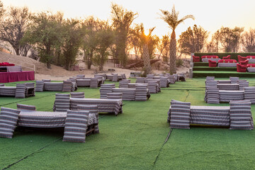Rest area for tourists in a desert of United Arab Emirates - 762748240
