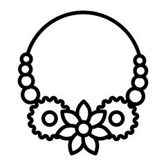 Flower necklace Line Icon