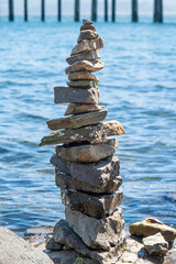 stack of stones on the beach